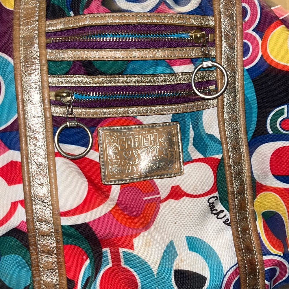 Coach Colorful Signature Tote with Gold Accents - Picture 7 of 7